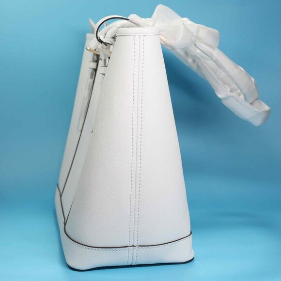 NWT Michael Kors Jet Set Travel Large Saffiano Leather Tote, Optic White - Picture 5 of 10